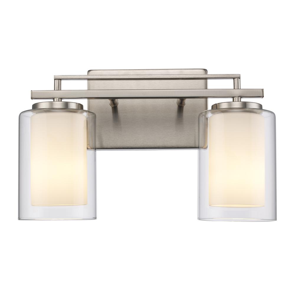 2LT VANITY-GLASS SHADE X2-BN